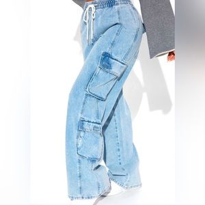 Wide leg denim jeans
